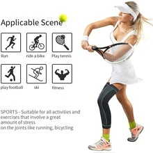 1Pc Full Leg Sleeves Long Compression Leg Sleeve Knee Sleeves Knee Brace Support Protect Leg, for Man Women Basketball, Cycling Sport Football, Reduce Varicose Veins and Swelling of Legs - Green - View 9