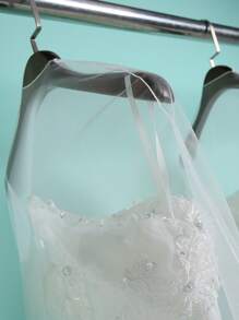 1 Wedding Dress Dust Cover Mesh Dress Dust Bag Transparent Lengthened Soft Mesh Bridesmaid Dress Skirt Clothing Cover Storage Hangers With Flush Ground Long Wedding