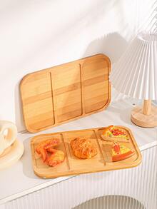 יחידה 1 עץ מגש ל מסעדה , לחם , פירות , ארוחת בוקר , של ילדים חֲטִיפִים - חאקי - ראה 1