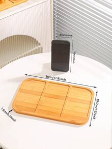 יחידה 1 עץ מגש ל מסעדה , לחם , פירות , ארוחת בוקר , של ילדים חֲטִיפִים - חאקי - ראה 2