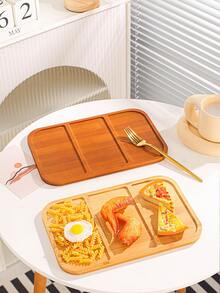 יחידה 1 עץ מגש ל מסעדה , לחם , פירות , ארוחת בוקר , של ילדים חֲטִיפִים - חאקי - ראה 3