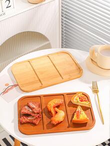 יחידה 1 עץ מגש ל מסעדה , לחם , פירות , ארוחת בוקר , של ילדים חֲטִיפִים - חאקי - ראה 4