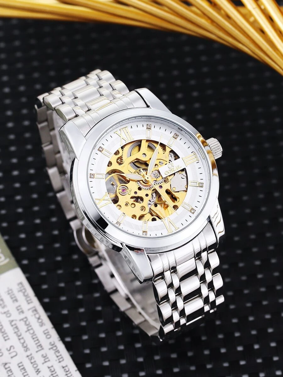 Relojes Mecánicos para Hombre - Plateado - Ver 1