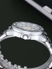 1pc Fashionable Men's Mechanical Watch - Silver - View 4