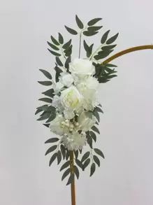 Xám Màu xanh lá Lá Trắng Hoa hồng Trắng Lễ cưới Hoa Trang trí Cung cấp cho buổi tiệc - trắng - Xem 1