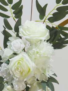 Xám Màu xanh lá Lá Trắng Hoa hồng Trắng Lễ cưới Hoa Trang trí Cung cấp cho buổi tiệc - trắng - Xem 3