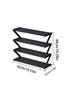 1 pièce Mural Étagère De Chaussures Stockage Organisateur Pour Chambre À Coucher , Entrée , Dortoir Chambre , Petit & Élégant - Noir - Voir 4