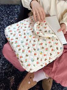 Suitable For 15.6-16.1 Inch Computer Storage Bag Flower Print Laptop Bag Laptop Sleeve Computer Bag For School Student Classroom Laptop Bags Classroom Bags Teacher Storage Bags Classroom Organizer Bags - Multicolor - View 3