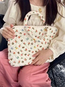 Suitable For 15.6-16.1 Inch Computer Storage Bag Flower Print Laptop Bag Laptop Sleeve Computer Bag For School Student Classroom Laptop Bags Classroom Bags Teacher Storage Bags Classroom Organizer Bags - Multicolor - View 1
