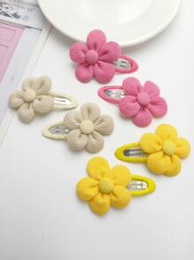 6 Girls Hair Clips Fabric Thread Flower BB Clips Sweet and Simple Girls Side Clips Side Clips Headwear Hair Clips - Multicolor - View 4