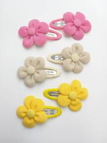 6 Girls Hair Clips Fabric Thread Flower BB Clips Sweet and Simple Girls Side Clips Side Clips Headwear Hair Clips - Multicolor - View 2