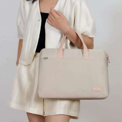 全新纯色复古风格商务笔记本电脑包适用于 Macbook Air Pro 13 15 13.3 14 15.6 英寸笔记本简约时尚电脑包