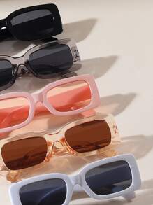 可愛的5對女士經典小方框糖果色潮流眼鏡，完美適用於派對、服裝和禮物