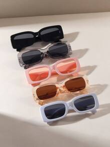 可愛的5對女士經典小方框糖果色潮流眼鏡，完美適用於派對、服裝和禮物