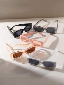 可愛的5對女士經典小方框糖果色潮流眼鏡，完美適用於派對、服裝和禮物