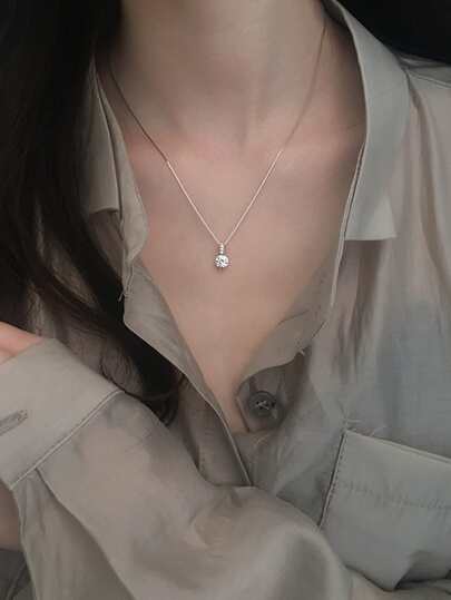 Rhinestone Decor Chain Necklace