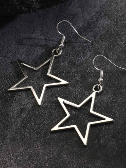 Fashionabel Enkel Multifärgad Trendigt: Utskurna Detaljer Stjärna Hänge Örhängen För män och kvinnor , Stor Stjärnformad Örhängen