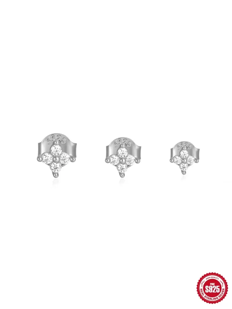 Orecchini a perno in argento Sterling S925 a forma di ago