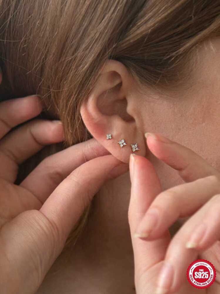 Suithink 10 Paia Di Fermagli Per Orecchini In Argento 925 - Oro Rosa 4 Mm - Ipoallergenici, Lotto Da 20 Pezzi