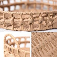 1 Miếng Màu thuần Dệt Trái cây Lưu trữ Cái mâm - Màu be - Xem 4