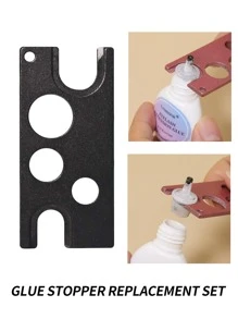 Glamlash 1pc Black Eyelash Glue Bottle Opener Metal Eyelash Extension Glue Nozzle Replacement Bottle Mouth Head Caps Opener Clips - Black - View 1