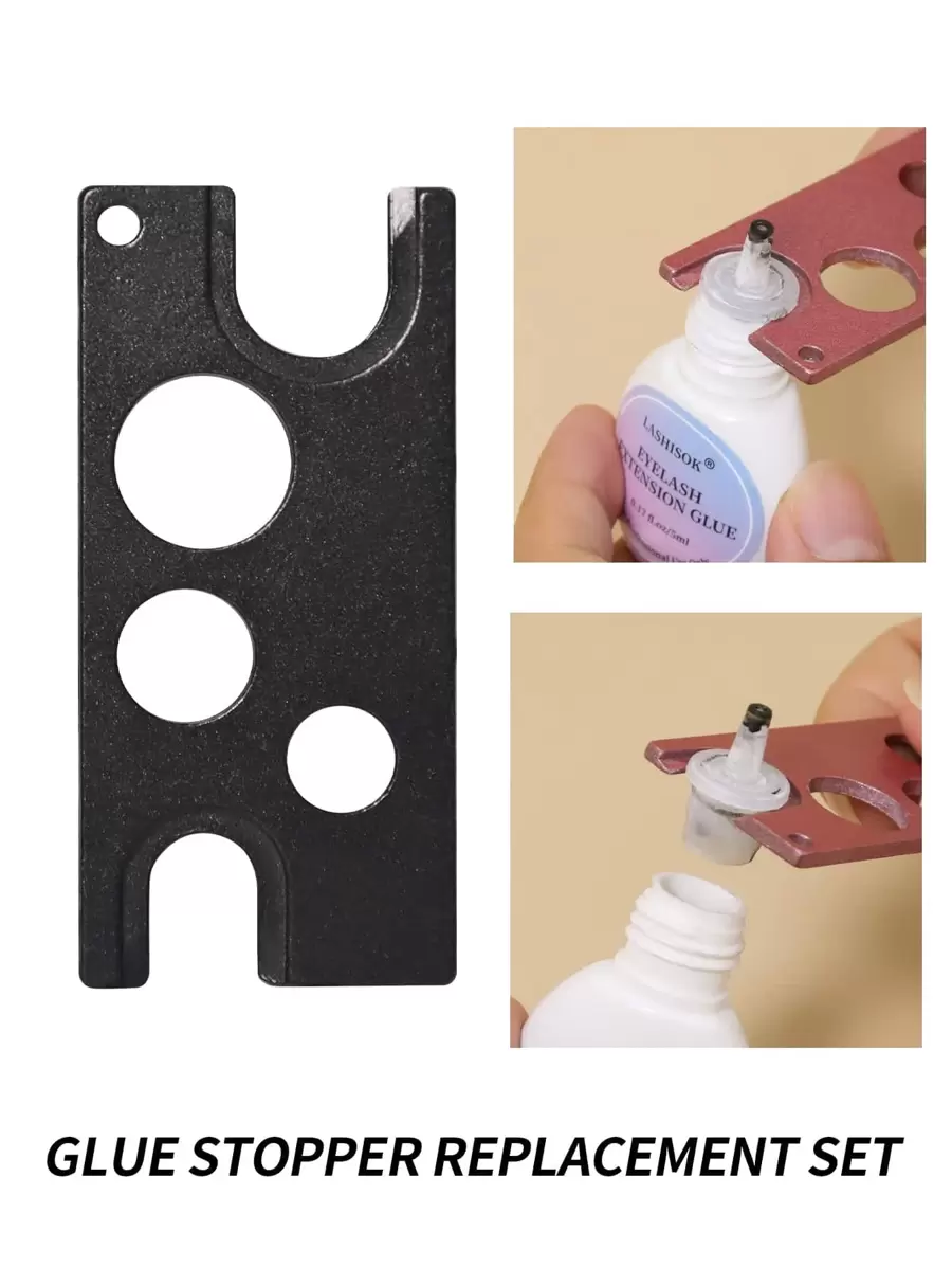 Glamlash 1pc Black Eyelash Glue Bottle Opener Metal Eyelash Extension Glue Nozzle Replacement Bottle Mouth Head Caps Opener Clips - Black - View 1