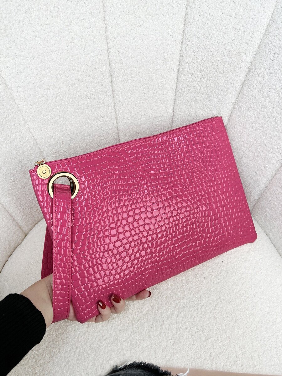 Crocodile Pattern Pu Leather Square Shoulder Bag