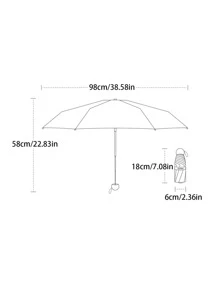1入組迷你袖珍膠囊雨傘,便攜和可折疊太陽和雨紫外線防護雨傘適合女士 - 米色 - 查看 7