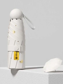 1入組迷你袖珍膠囊雨傘,便攜和可折疊太陽和雨紫外線防護雨傘適合女士 - 米色 - 查看 2