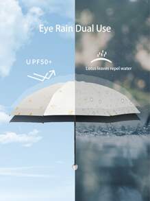 1入組迷你袖珍膠囊雨傘,便攜和可折疊太陽和雨紫外線防護雨傘適合女士 - 米色 - 查看 4