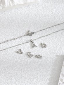 1 pc Fashion Style Female Holiday Letter Necklace - Silver - View 4