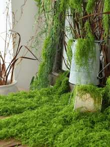 Artificial Moss String For Garden Decoration, Landscaping, Indoor Or Outdoor Use, Various Shapes Available - Mint Green - View 2