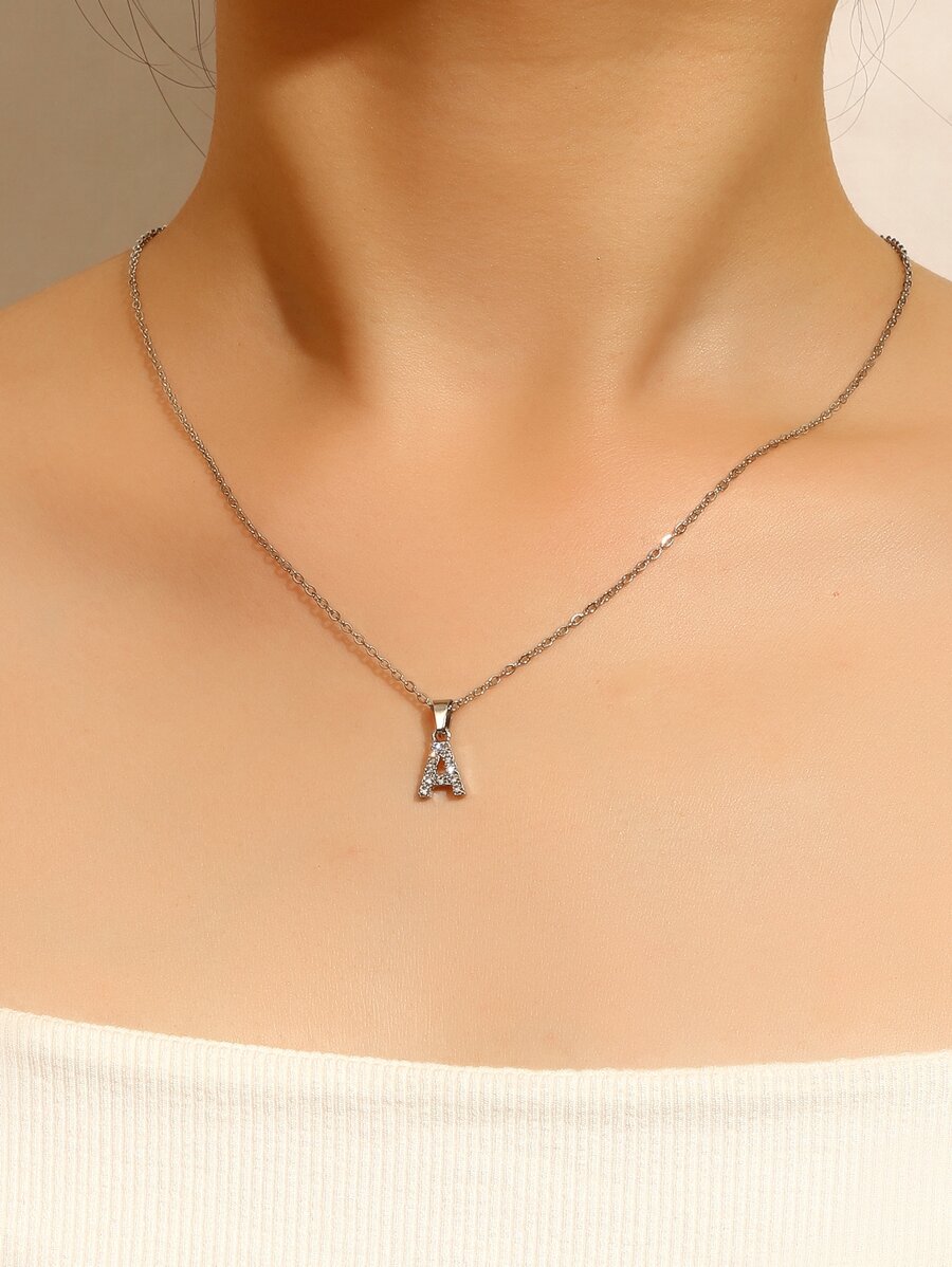 1 pc Fashion Style Female Holiday Letter Necklace - Silver - View 1