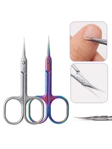 color de acero inoxidable Manicura ruso tijeras - Rojo - Ver 2