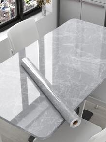 1pc Waterproof Marble Pattern Kitchen Wall Sticker, Stickers, Wall Decal, Vinyl Decal For Home Decorations, Spring Decoration Items Refresh Your Home, Festival Decoration Stickers Gifts Birthday Graduation - Baby Blue - View 8