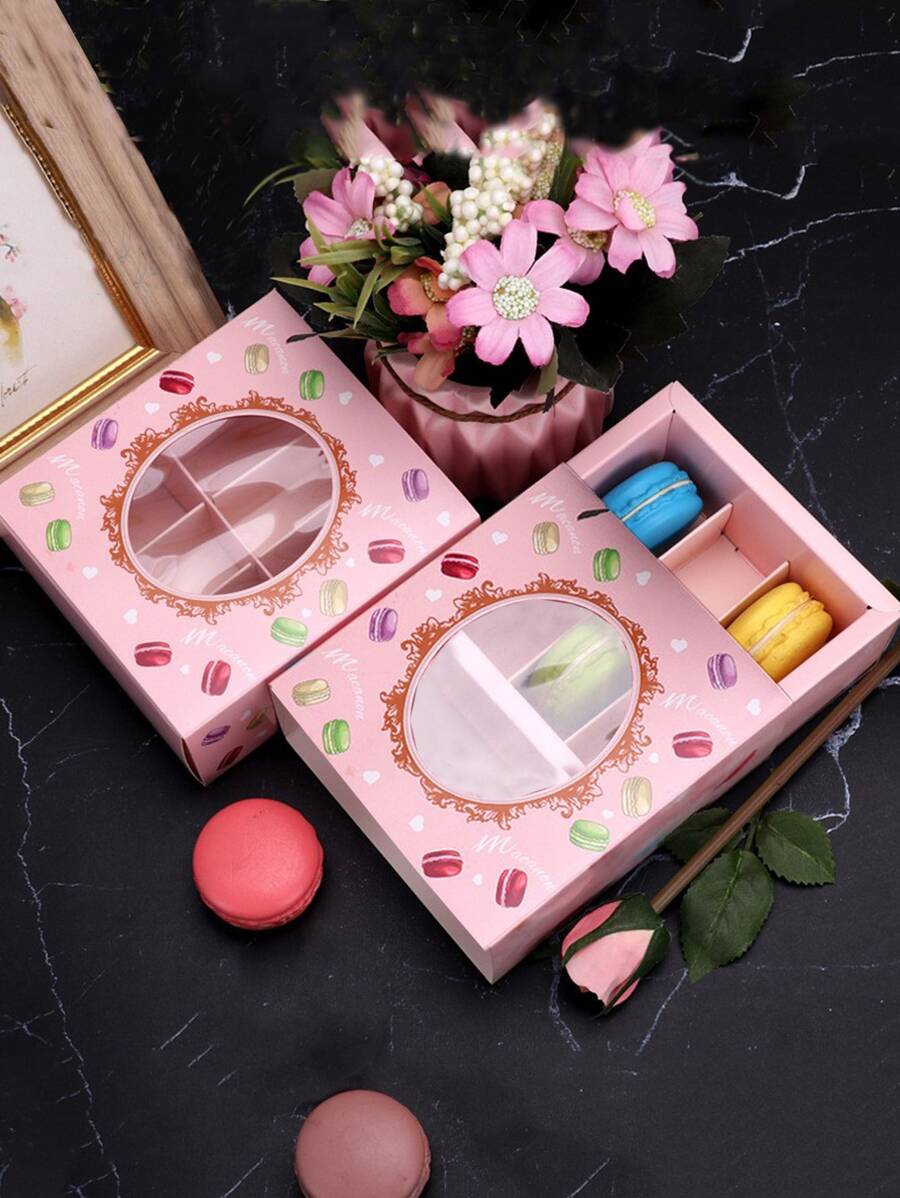 Macaron Packaging Box - Pink - View 1