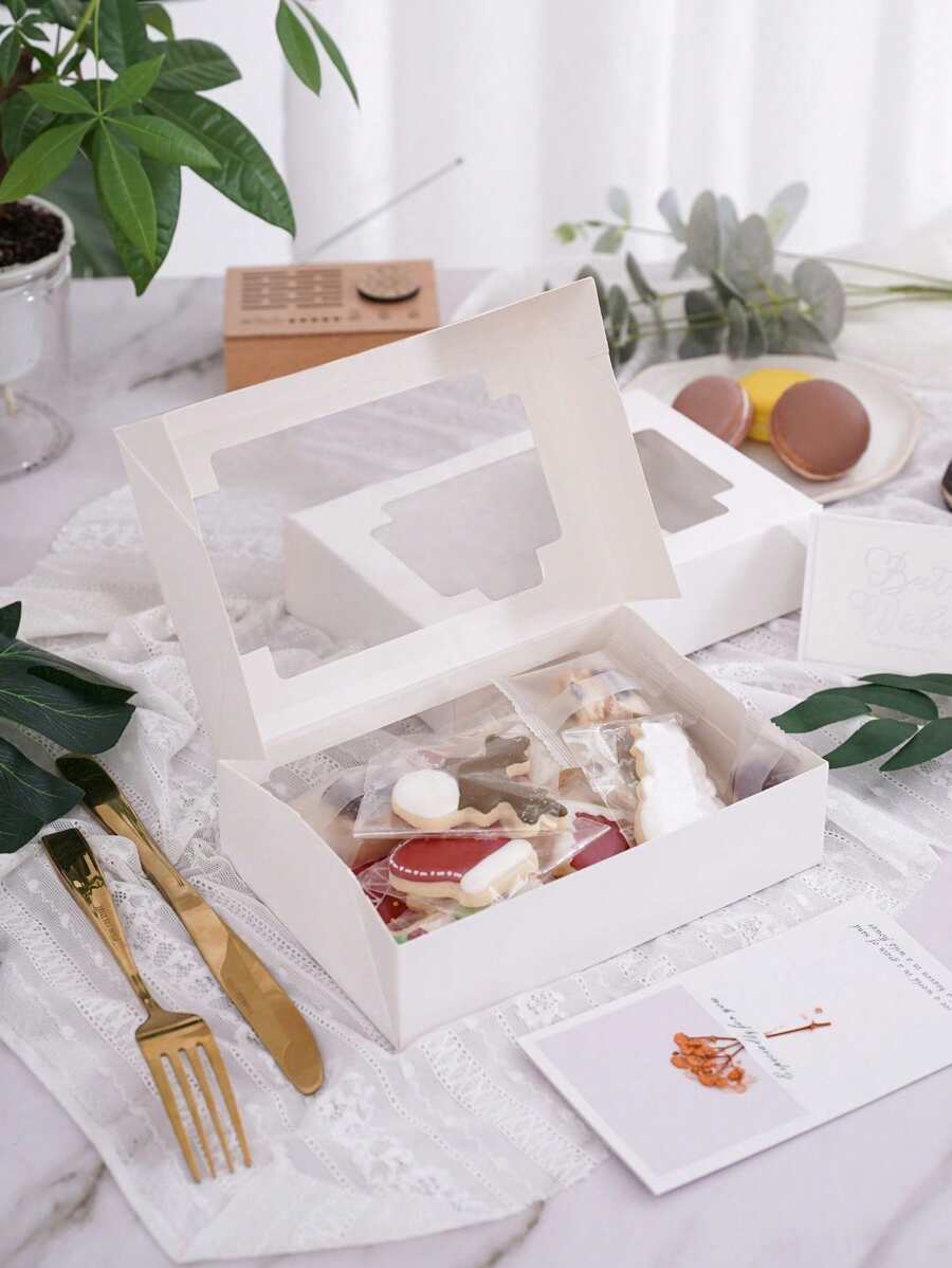 10入組透明餐飲打包盒 - 白色 - 查看 1