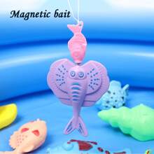 41入組兒童釣魚玩具，磁性釣魚竿，磁性塑料魚，圓形加大水池，親子互動遊戲套件顏色隨機 - 彩色 - 查看 6