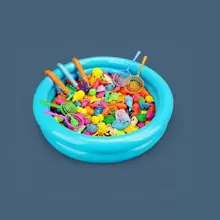 41入組兒童釣魚玩具，磁性釣魚竿，磁性塑料魚，圓形加大水池，親子互動遊戲套件顏色隨機 - 彩色 - 查看 3