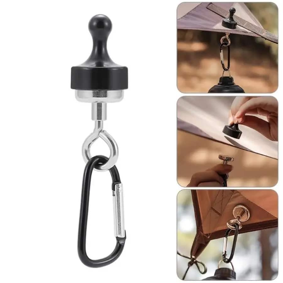 Outdoor Hook For Camping Lantern, Tarp, Tent Fastening Camping Stuff - Black - View 1
