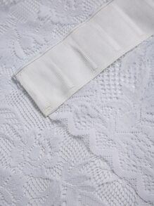 1入荔枝花緞帶領席紗窗簾,法式風格,無需鑽孔安裝窗簾桿,適用於廚房、臥室、小窗戶 - 白色 - 查看 7