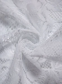 1入荔枝花緞帶領席紗窗簾,法式風格,無需鑽孔安裝窗簾桿,適用於廚房、臥室、小窗戶 - 白色 - 查看 6