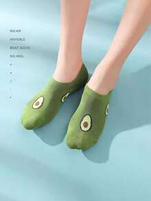 5 ' todo estación con estampado de aguacate Calcetines de barco de moda & versátil invisible Calcetines tobilleros - Multicolor - Ver 6