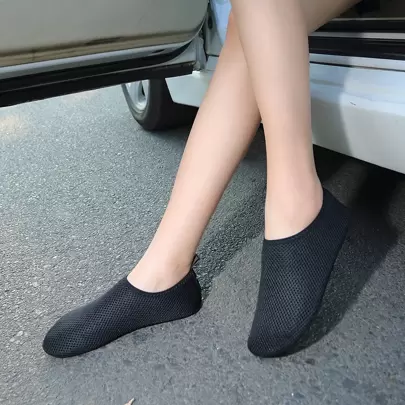 1pair Sporty Comfortable Sneakers, Slip On Breathable Aqua Socks