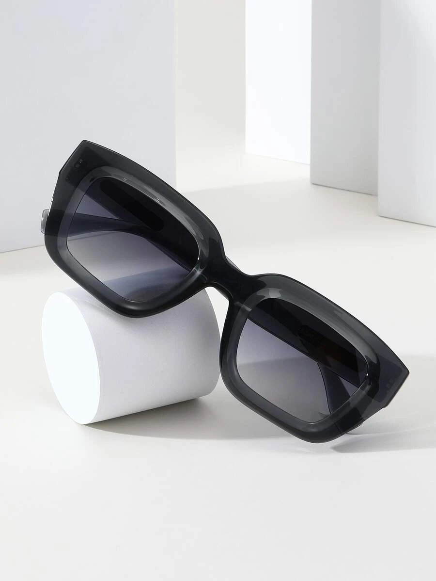 1pc Square Shaped All-Matching Fashion Glasses - Ombre - View 1
