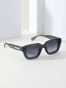 1pc Square Shaped All-Matching Fashion Glasses - Ombre - View 2