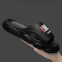 Men's Summer Casual Wear-Resistant Anti-Slip Dad Slippers Beach Slip-Resistant Slippers - Black - View 2