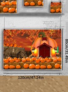 1pc Plastic Multicolor Autumn Harvest Pumpkin Theme Photography Studio Backdrop Cloth - Multicolor - View 3