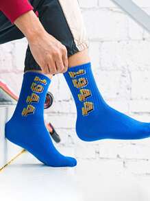 6 Pairs Random Men's Personality Mid-Calf Street Style Socks