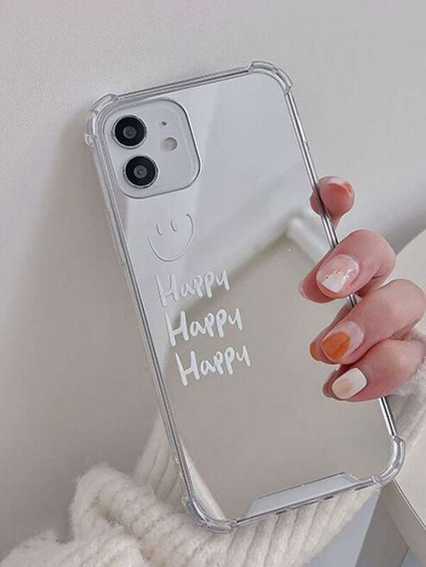 كفر هاتف مرآة بطباعة أحرف